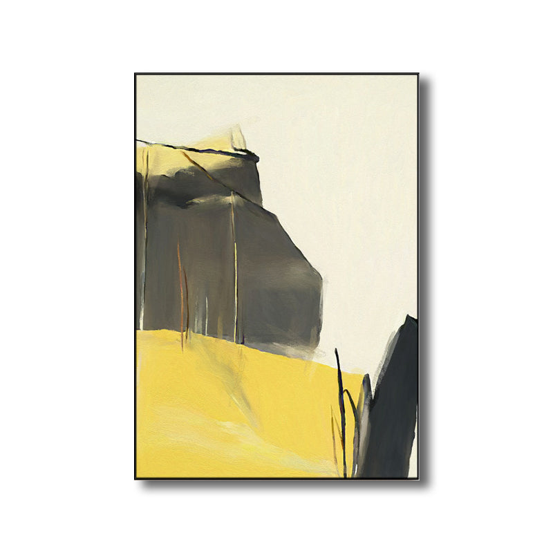 Contemporary Style Abstract Pattern Art Yellow Textured Wall Decor for Dining Room Clearhalo 'Art Gallery' 'Canvas Art' 'Contemporary Art Gallery' 'Modern' Arts' 1695648