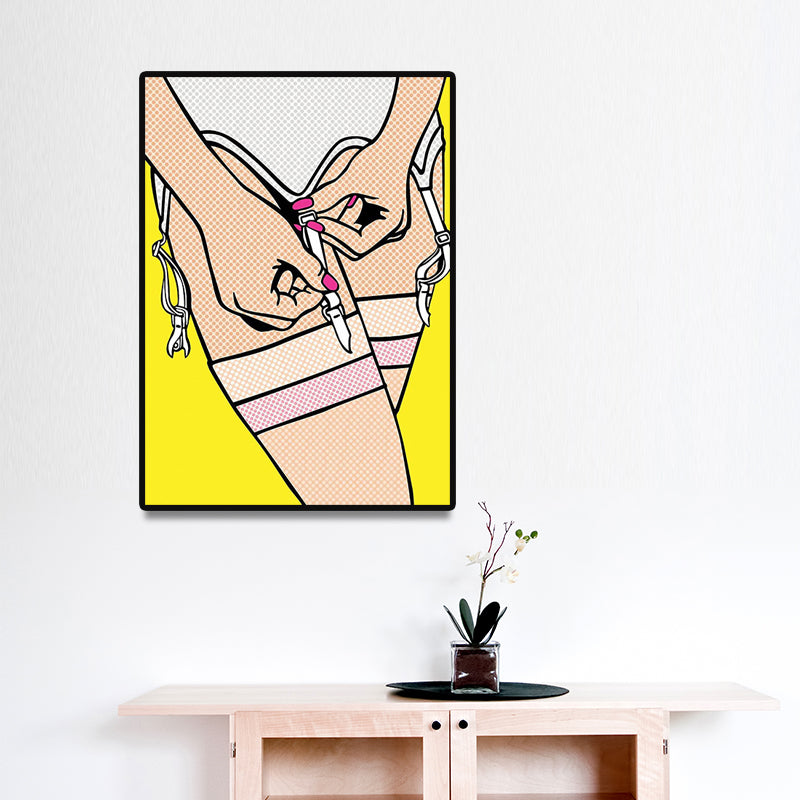 Contemporary Lady Wall Art for Parlor Canvas in Light Color, Multiple Size Available White Clearhalo 'Art Gallery' 'Canvas Art' 'Contemporary Art Gallery' 'Modern' Arts' 1695713