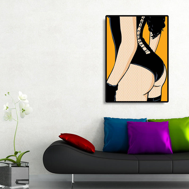 Contemporary Lady Wall Art for Parlor Canvas in Light Color, Multiple Size Available Clearhalo 'Art Gallery' 'Canvas Art' 'Contemporary Art Gallery' 'Modern' Arts' 1695718