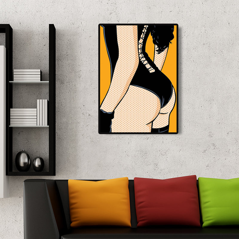 Contemporary Lady Wall Art for Parlor Canvas in Light Color, Multiple Size Available Clearhalo 'Art Gallery' 'Canvas Art' 'Contemporary Art Gallery' 'Modern' Arts' 1695719
