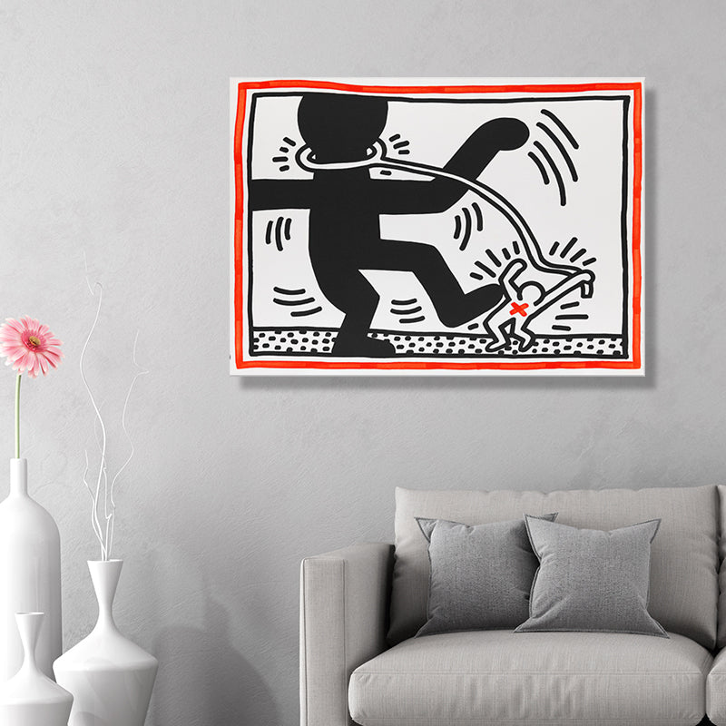 Minimalist Stick Figure Canvas Art Light Color Hobby Wall Decor for Sitting Room Clearhalo 'Art Gallery' 'Canvas Art' 'Contemporary Art Gallery' 'Modern' Arts' 1695750