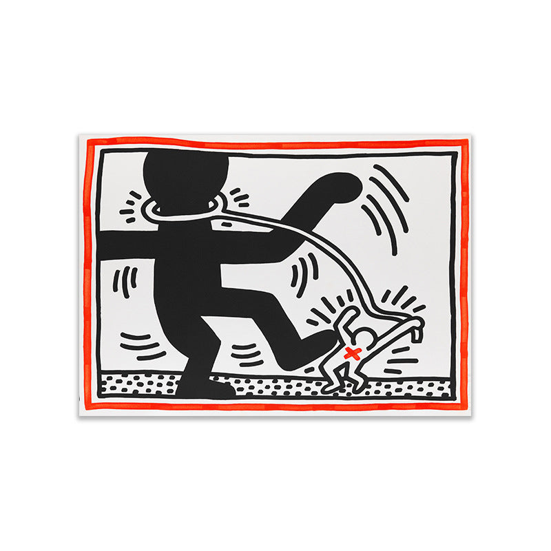 Minimalist Stick Figure Canvas Art Light Color Hobby Wall Decor for Sitting Room Clearhalo 'Art Gallery' 'Canvas Art' 'Contemporary Art Gallery' 'Modern' Arts' 1695752