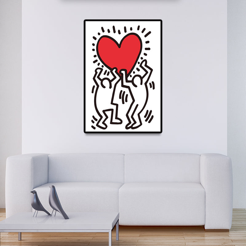 Minimalist Stick Figure Canvas Art Light Color Hobby Wall Decor for Sitting Room Clearhalo 'Art Gallery' 'Canvas Art' 'Contemporary Art Gallery' 'Modern' Arts' 1695757