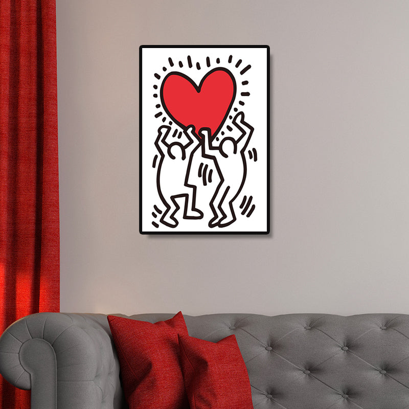 Minimalist Stick Figure Canvas Art Light Color Hobby Wall Decor for Sitting Room Clearhalo 'Art Gallery' 'Canvas Art' 'Contemporary Art Gallery' 'Modern' Arts' 1695758