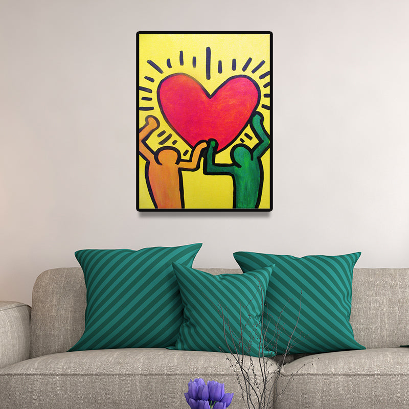 Minimalist Stick Figure Canvas Art Light Color Hobby Wall Decor for Sitting Room Clearhalo 'Art Gallery' 'Canvas Art' 'Contemporary Art Gallery' 'Modern' Arts' 1695761