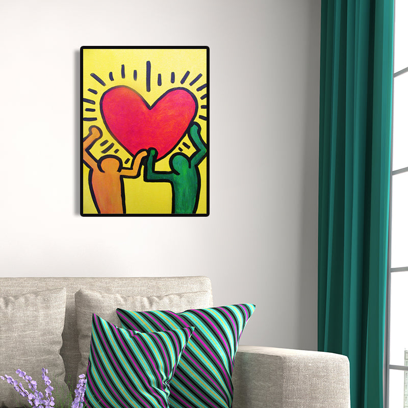 Minimalist Stick Figure Canvas Art Light Color Hobby Wall Decor for Sitting Room Clearhalo 'Art Gallery' 'Canvas Art' 'Contemporary Art Gallery' 'Modern' Arts' 1695762