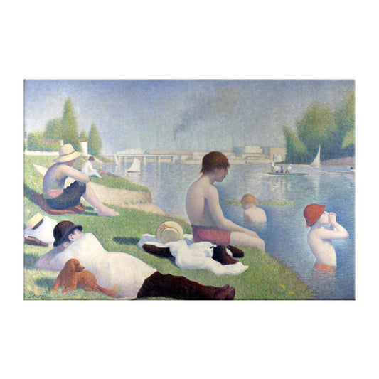 Outdoor Bathing Place Wall Decor Living Room Boys Blue Canvas Print Textured (Multiple Sizes) Clearhalo 'Art Gallery' 'Canvas Art' 'Traditional' Arts' 1695774