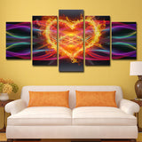 Modern Musical Heart Beat Canvas Print Yellow Multi-Piece Wall Art Decor for Home Yellow Clearhalo 'Art Gallery' 'Canvas Art' 'Contemporary Art Gallery' 'Modern' Arts' 1695791