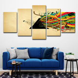 Canvas Yellow Art Print Modern Musical Note Wall Decor for Girls Room, Multi-Piece Yellow Clearhalo 'Art Gallery' 'Canvas Art' 'Contemporary Art Gallery' 'Modern' Arts' 1695798