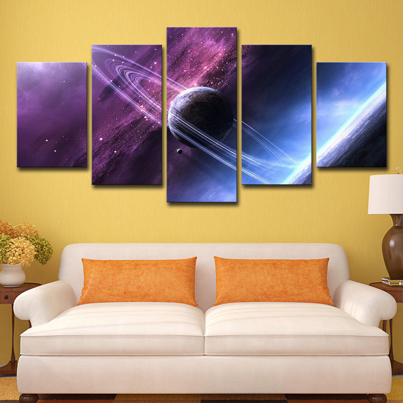 Purple Digital Print Planet Canvas Multi-Piece Fictional Child Bedroom Wall Art Purple Clearhalo 'Art Gallery' 'Canvas Art' 'Kids' Arts' 1695819