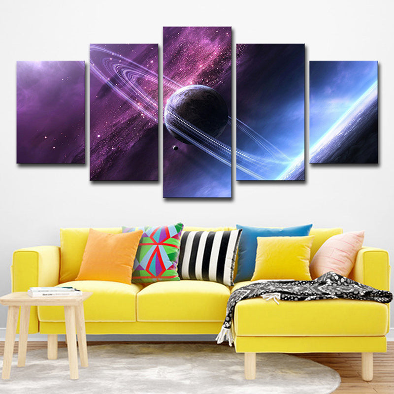 Purple Digital Print Planet Canvas Multi-Piece Fictional Child Bedroom Wall Art Clearhalo 'Art Gallery' 'Canvas Art' 'Kids' Arts' 1695820