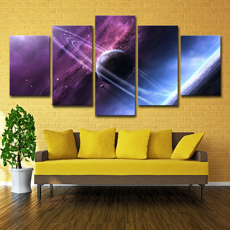 Purple Digital Print Planet Canvas Multi-Piece Fictional Child Bedroom Wall Art Clearhalo 'Art Gallery' 'Canvas Art' 'Kids' Arts' 1695821
