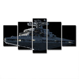 Star War Fighter Plane Canvas Science Fiction Multi-Piece Wall Art in Black Clearhalo 'Art Gallery' 'Canvas Art' 'Kids' Arts' 1695829