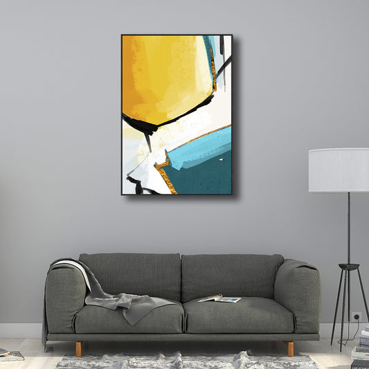 Abstract Pattern Painting Yellow Canvas Wall Art Textured, Multiple Sizes Available Clearhalo 'Art Gallery' 'Canvas Art' 'Contemporary Art Gallery' 'Modern' Arts' 1695847