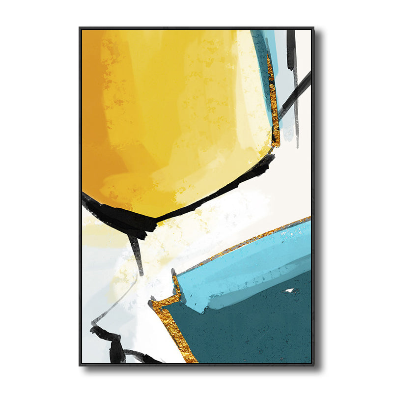 Abstract Pattern Painting Yellow Canvas Wall Art Textured, Multiple Sizes Available Clearhalo 'Art Gallery' 'Canvas Art' 'Contemporary Art Gallery' 'Modern' Arts' 1695849