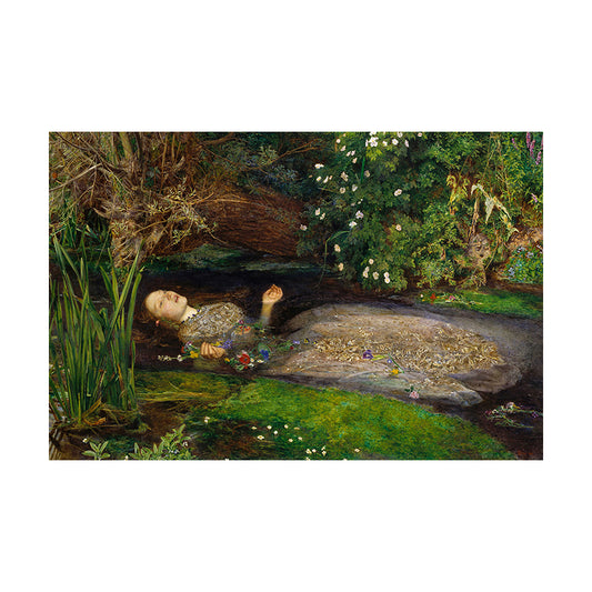 Lady Flowing with Stream Canvas for Bedroom Figure Painting Wall Art Print in Green, Textured Clearhalo 'Arts' 'Canvas Art' 1695882