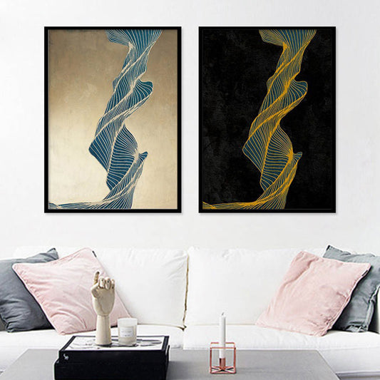Dark Color Twisted Canvas Art Abstract Minimalism Home Wall Decor, Multiple Sizes Clearhalo 'Arts' 'Canvas Art' 1695946