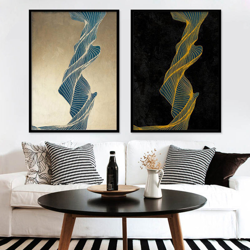 Dark Color Twisted Canvas Art Abstract Minimalism Home Wall Decor, Multiple Sizes Clearhalo 'Arts' 'Canvas Art' 1695947