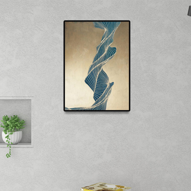 Dark Color Twisted Canvas Art Abstract Minimalism Home Wall Decor, Multiple Sizes Blue Clearhalo 'Arts' 'Canvas Art' 1695948