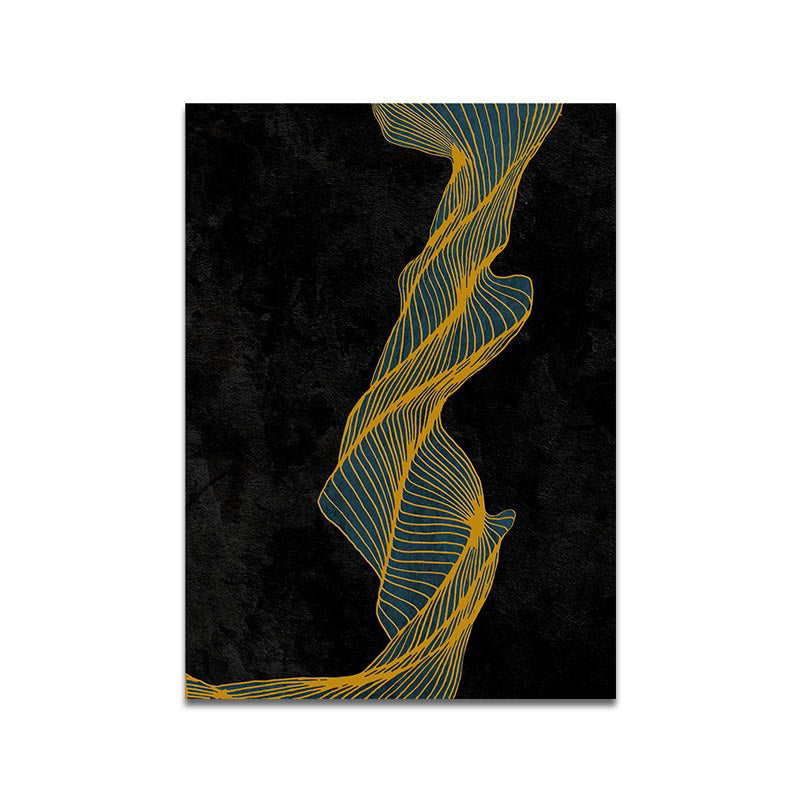 Dark Color Twisted Canvas Art Abstract Minimalism Home Wall Decor, Multiple Sizes Clearhalo 'Arts' 'Canvas Art' 1695956