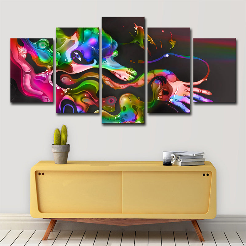 Digital Print Abstract Canvas Art Contemporary Multi-Piece Dining Room Wall Decor Black Clearhalo 'Art Gallery' 'Canvas Art' 'Contemporary Art Gallery' 'Modern' Arts' 1695971