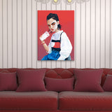 Canvas Decorative Wall Decor Victorian Girl Art Print in Light Color for Bedroom Clearhalo 'Arts' 'Canvas Art' 1696014