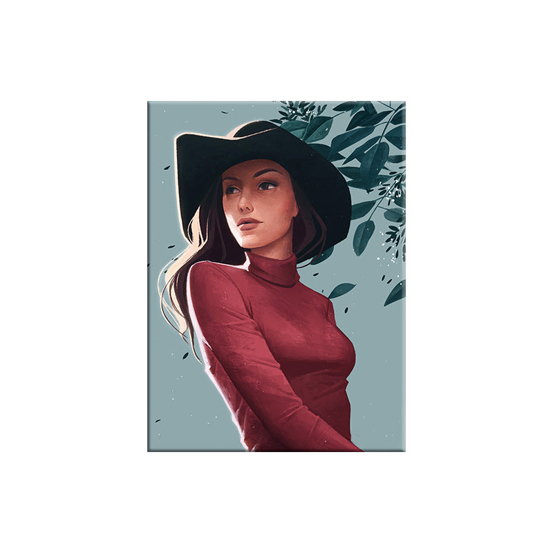 Canvas Decorative Wall Decor Victorian Girl Art Print in Light Color for Bedroom Clearhalo 'Arts' 'Canvas Art' 1696020