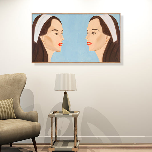 Pop Art Canvas Print in Blue Alex Katz Double White Band Painting Wall Decor for Home Clearhalo 'Art Gallery' 'Canvas Art' 'Contemporary Art Gallery' 'Modern' Arts' 1696030
