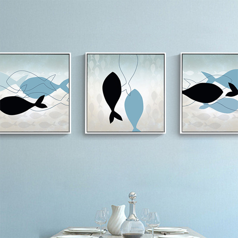 Great Whale Wall Decor Textured Children's Art for Kids Bedroom Painting, Multiple Sizes Clearhalo 'Art Gallery' 'Canvas Art' 'Kids' Arts' 1696095