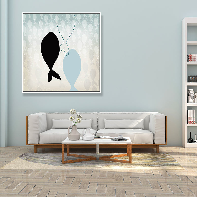 Great Whale Wall Decor Textured Children's Art for Kids Bedroom Painting, Multiple Sizes Clearhalo 'Art Gallery' 'Canvas Art' 'Kids' Arts' 1696103