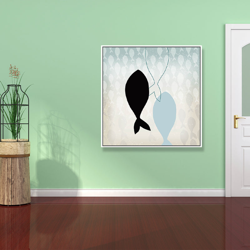 Great Whale Wall Decor Textured Children's Art for Kids Bedroom Painting, Multiple Sizes Clearhalo 'Art Gallery' 'Canvas Art' 'Kids' Arts' 1696104