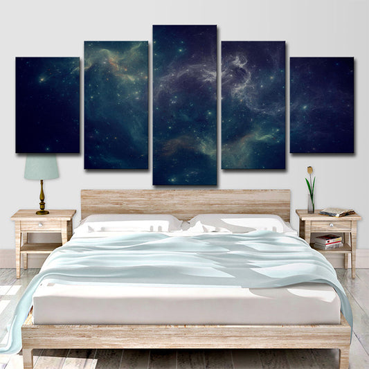 Starry Night Sky Canvas Art in Dark Blue Kids Style Wall Decor for Bedroom, Multi-Piece Dark Blue Clearhalo 'Art Gallery' 'Canvas Art' 'Kids' Arts' 1696124