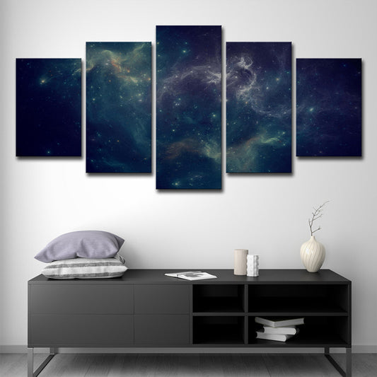 Starry Night Sky Canvas Art in Dark Blue Kids Style Wall Decor for Bedroom, Multi-Piece Clearhalo 'Art Gallery' 'Canvas Art' 'Kids' Arts' 1696126