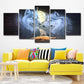 White Night Wolves Wall Art Decor Animal Modern Multi-Piece Canvas Print for Home Clearhalo 'Art Gallery' 'Canvas Art' 'Contemporary Art Gallery' 'Modern' Arts' 1696140