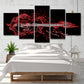Red Musical Canvas Wall Art Guitar Modern Style Multi-Piece Wall Decor for Bedroom Clearhalo 'Art Gallery' 'Canvas Art' 'Contemporary Art Gallery' 'Modern' Arts' 1696174