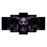 Demon Skull Wall Art Decor Multi-Piece Modernist Living Room Canvas Print in Purple Clearhalo 'Art Gallery' 'Canvas Art' 'Contemporary Art Gallery' 'Modern' Arts' 1696225