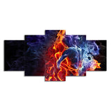 Modernist Flame Abstract Art Print Black Multi-Piece Wall Decor for House Interior Clearhalo 'Art Gallery' 'Canvas Art' 'Contemporary Art Gallery' 'Modern' Arts' 1696254