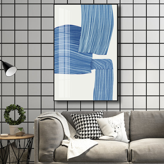 Contemporary Style Brush Stroke Painting Girls Bedroom Wall Art Decor in Pastel Color Blue Clearhalo 'Art Gallery' 'Canvas Art' 'Contemporary Art Gallery' 'Modern' Arts' 1696289