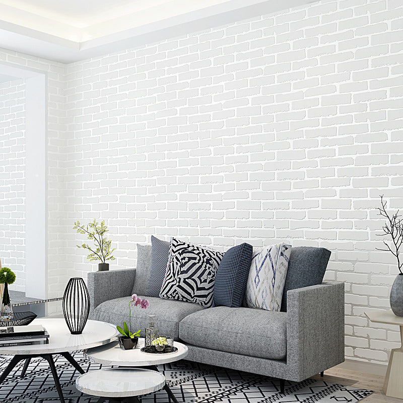 Soft Color Modern Wallpaper Roll 10' L x 20.5" W Brick-Like Wall Decor, Pick Up Sticks White Clearhalo 'Industrial wall decor' 'Industrial' 'Wallpaper' Wall Decor' 1696305