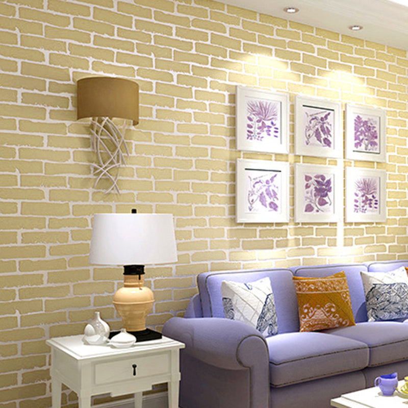 Soft Color Modern Wallpaper Roll 10' L x 20.5" W Brick-Like Wall Decor, Pick Up Sticks Yellow Clearhalo 'Industrial wall decor' 'Industrial' 'Wallpaper' Wall Decor' 1696307