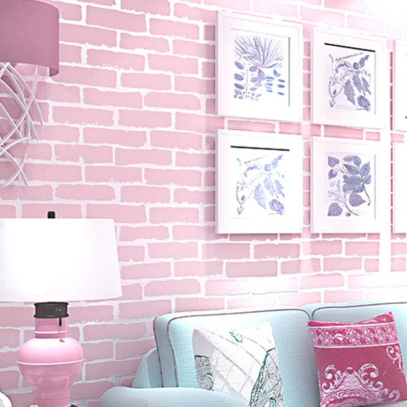 Soft Color Modern Wallpaper Roll 10' L x 20.5" W Brick-Like Wall Decor, Pick Up Sticks Pink Clearhalo 'Industrial wall decor' 'Industrial' 'Wallpaper' Wall Decor' 1696309