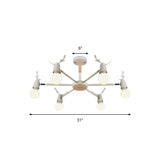 Modern Ceiling Lights Bedroom, Semi Flush Light with Antler Decoration for Kids Clearhalo 'Ceiling Lights' 'Close To Ceiling Lights' 'Close to ceiling' 'Semi-flushmount' Lighting' 169638