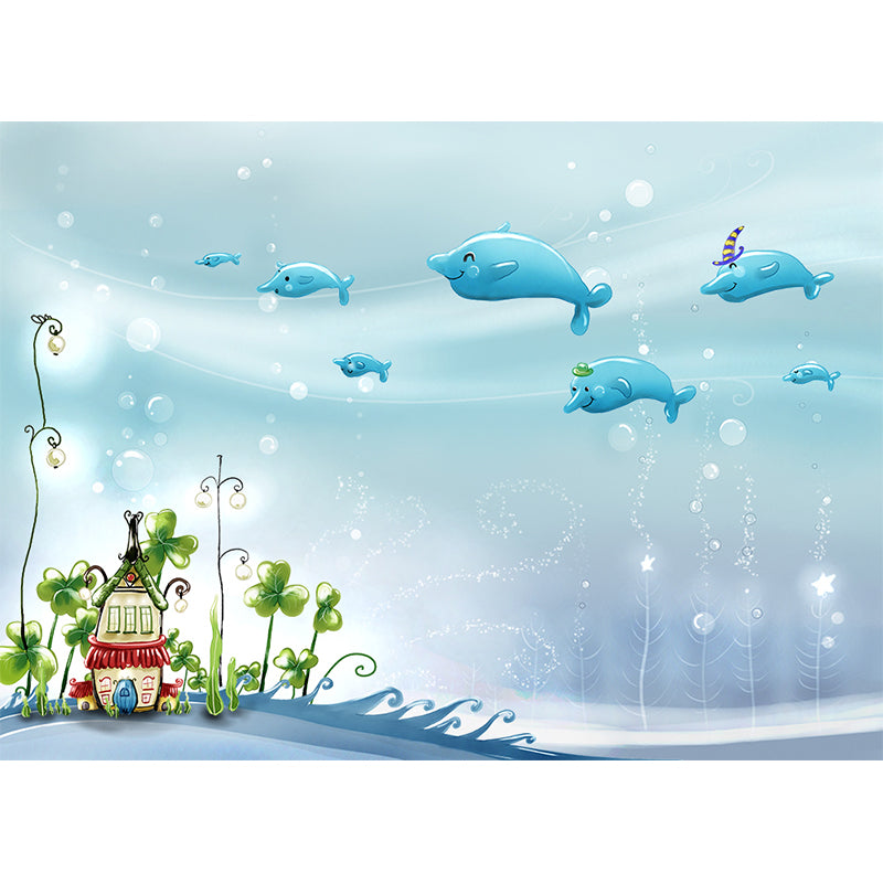 Marine Benthos Wall Mural Kids Style Decorative Children Bedroom Wall Decor, Custom Clearhalo 'Wall Decor' 'Wall Mural' 1696425