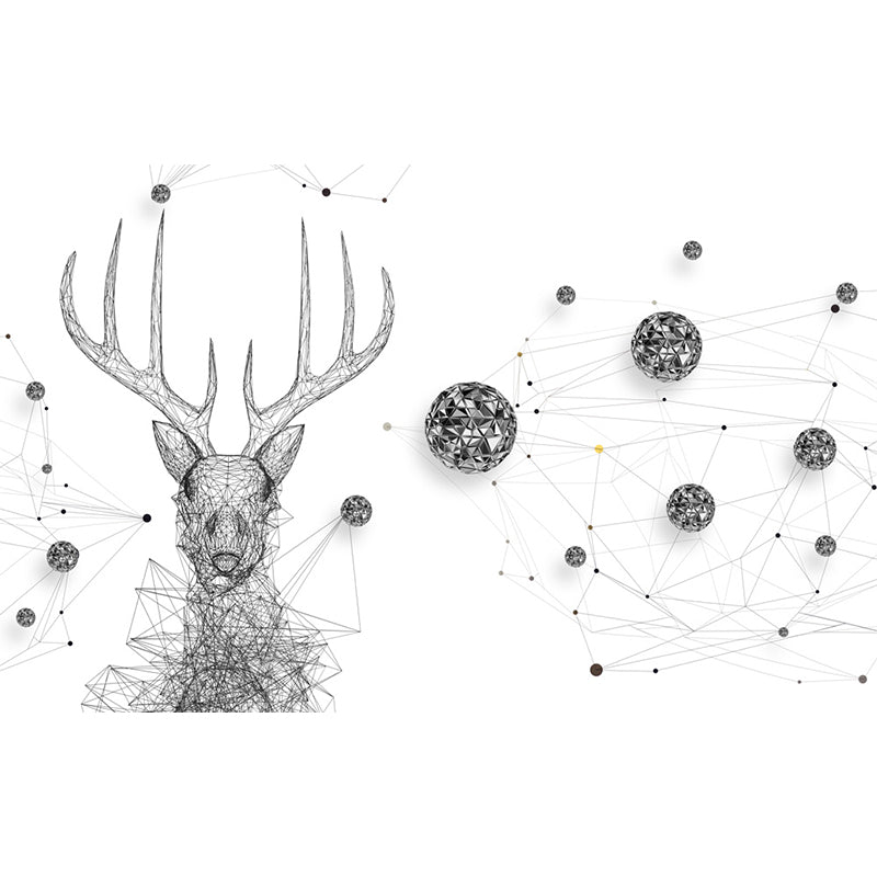 Home Decor Reindeer Mural Decal Customized Contemporary Wall Covering for Kitchen Clearhalo 'Wall Decor' 'Wall Mural' 1696430