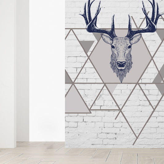 Home Decor Reindeer Mural Decal Customized Contemporary Wall Covering for Kitchen Clearhalo 'Wall Decor' 'Wall Mural' 1696443