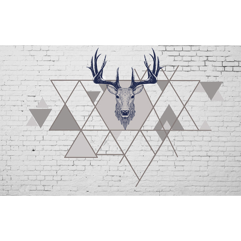 Home Decor Reindeer Mural Decal Customized Contemporary Wall Covering for Kitchen Clearhalo 'Wall Decor' 'Wall Mural' 1696445
