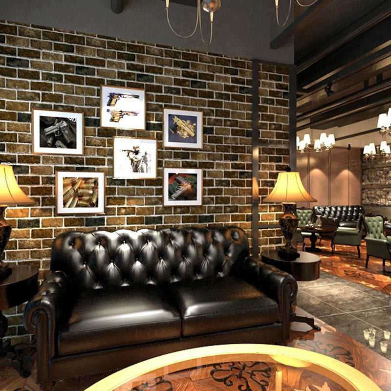 Seamless Pattern Brick Wallpaper Industrial Waterproof Restaurant Wall Decor, 57.1-sq ft Clearhalo 'Industrial wall decor' 'Industrial' 'Wallpaper' Wall Decor' 1696508