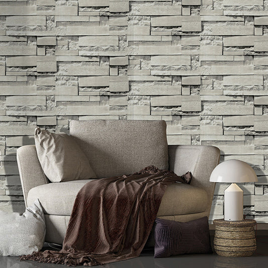 3D Effect Brick Wallpaper Peel and Paste Farmhouse Dining Room Wall Decor, 29.1-sq ft Clearhalo 'Country wall decor' 'Rustic' 'Wallpaper' Wall Decor' 1696521