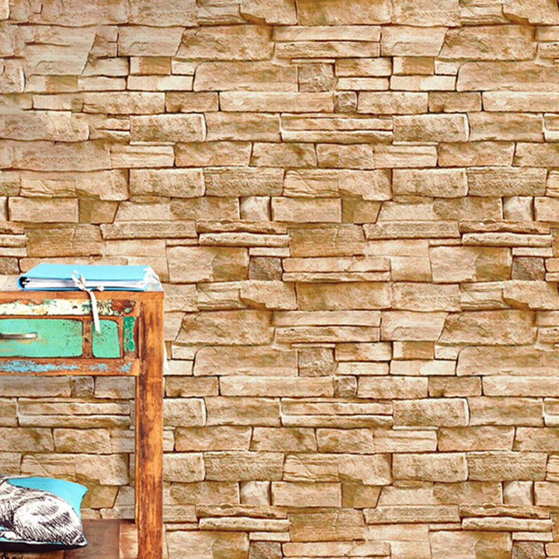 3D Effect Brick Wallpaper Peel and Paste Farmhouse Dining Room Wall Decor, 29.1-sq ft Clearhalo 'Country wall decor' 'Rustic' 'Wallpaper' Wall Decor' 1696533