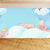Whole Houses Drawing Mural Childrens Art Cute Architecture Wall Covering in Pastel Color Light Blue Clearhalo 'Wall Decor' 'Wall Mural' 1696551